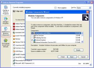 Add/Remove Windows Components